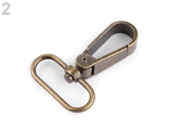 Metall Karabiner 32 mm Altmessing